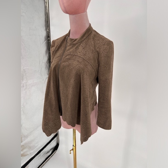 EUC BCBGMaxAzria Bri Perforated Faux Suede Jacket - Picture 5 of 13